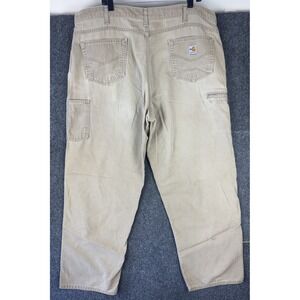 Carhartt FR Men's‎ Loose Fit Canvas Pants Distressed 42x30 FRB159-GKH Flame